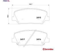 Brembo P30065 Brake Pad Set Replacement Fits Hyundai Veloster 1.6 T-GDI