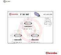 BRAKE PAD SET DISC BRAKE P 30 067 FOR HYUNDAI EMBERA/V SONATA/VII i40/CW i20 i20