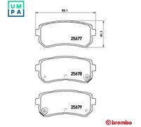 Brake pads P 30 068 BREMBO for HYUNDAI KIA