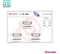 BREMBO P 30 069 Brake pad set