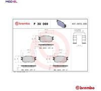 BRAKE PAD SET DISC BRAKE P 30 069 FOR HYUNDAI D3FA 1.1L 3cyl i20G4LA 1.2L 4cyl