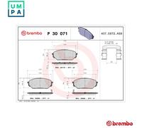 BRAKE PAD SET DISC BRAKE P 30 071 FOR HYUNDAI G6DA 3.8L D6EA 3.0L 6cyl VERACRUZ