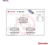 BRAKE PAD SET DISC BRAKE P 30 071 FOR HYUNDAI ix55/VERACRUZ D6EA 3.0L 6cyl ix55