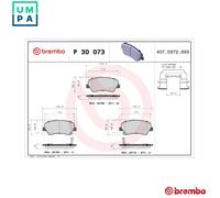 Brembo Brake Pads P 30 073X Front Disc for Hyundai Kia