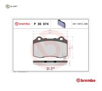 BREMBO P30074 Brake Pad Set For Disc Brake Rear Fits Hyundai Jeep Tesla