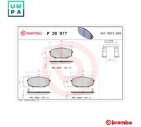 BRAKE PAD SET DISC BRAKE P 30 077 FOR KIA FORTE/5/KOUP/II/CERATO/GEO SOUL/SUV
