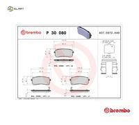 BREMBO Brake pad set P 30 080 with acoustic wear warning with anti-squeak plate with accessories KIA: SORENTO 3