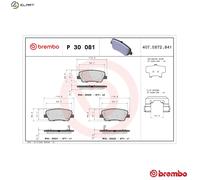 BRAKE PAD SET DISC BRAKE P 30 081 FOR HYUNDAI GENESIS ROHENS EQUUS/CENTENNIAL