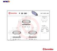 BRAKE PAD SET DISC BRAKE P 30 081 FOR HYUNDAI GENESIS ROHENS EQUUS/CENTENNIAL