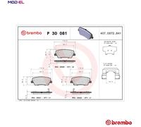 BRAKE PAD SET DISC BRAKE P 30 081 FOR HYUNDAI EQUUS/CENTENNIAL ROHENS GENESIS
