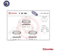 BRAKE PAD SET DISC BRAKE P 30 081 FOR HYUNDAI GENESIS ROHENS EQUUS/CENTENNIAL