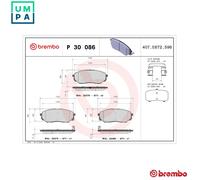BREMBO P 30 086 Brake pad set