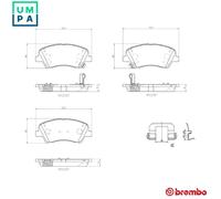 Brembo Front Brake Pads P 30 098 w/ Wear Sensor & Anti-Squeak – KIA Stonic/Rio IV, Hyundai i20 III