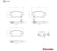 Brembo Front Brake Pads P 30 098 w/ Wear Sensor & Anti-Squeak – KIA Stonic/Rio IV, Hyundai i20 III