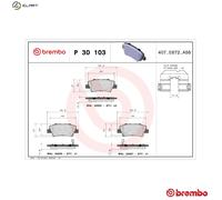 BREMBO P 30 103 Brake pad set