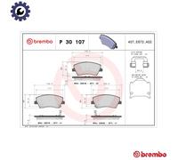 BRAKE PAD SET DISC BRAKE P 30 107 FOR HYUNDAI KIA G4LE 1.6L G4NA 2.0L 4cyl IONIQ