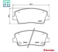 P 30 108 Disc Brake Brake Pad Set Front Fits Genesis G70 Shooting Brake Brembo