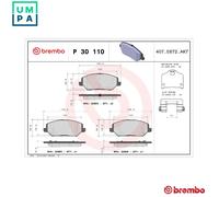 BREMBO P 30 110 Brake pad set