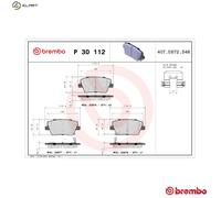 BREMBO P 30 112 Brake pad set