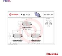 BREMBO P 30 112 Brake pad set