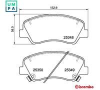 BREMBO Brake pad set PRIME LINE with acoustic wear warning P 30 122 Brake pads,Brake pad set, disc brake HYUNDAI,KIA,i20 Schrägheck (GB, IB)