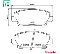 Brembo Brake Pad Set P 30 125 Disc Brake for KIA Picanto III 1.0