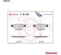 BRAKE PAD SET DISC BRAKE P 36 007 FOR DAIMLER XJ/40/81 JAGUAR XJS/Convertible