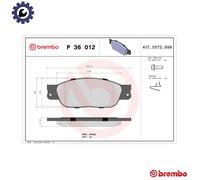 Brembo Front Brake Pad Set P36012 - 4x Pads, Not Prepared for Wear Indicator