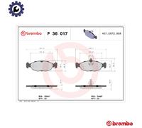 BRAKE PAD SET DISC BRAKE P 36 017 FOR ASTON MARTIN DAIMLER JAGUAR XJ XK/8 3.2L