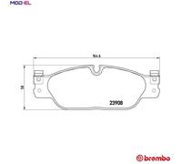 BRAKE PAD SET DISC BRAKE P 36 021 FOR DAIMLER JAGUAR AJ8FT 4.2L 8cyl SUPER EIGHT