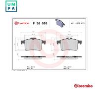 P 36 026 Disc Brake Brake Pad Set Rear Fits Jaguar XJ XF 1 Sportbrake By Brembo