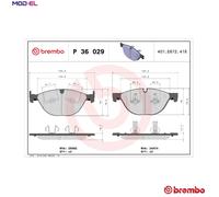 Brembo Brake Pad Set P36029 Front Disc with Piston Clip – Fits Jaguar F‑Type 3.0 SCV6 & 5.0 SCV8
