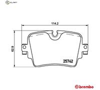 Brembo P36033 Brake Pad Set Rear With Anti-Squeak Plate Fits Jaguar F-Type XJ