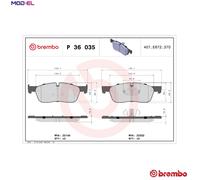 Brake Pads Set Front P36035 Brembo GX732K021BA LR090689 T2H43858 LR160438