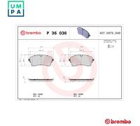 BREMBO P 36 036 Brake pad set