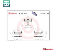 BRAKE PAD SET DISC BRAKE P 37 011 FOR JEEP GRAND/CHEROKEE/III/SUV COMMANDER 3.7L
