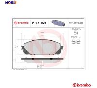 BREMBO P37021 Brake Pad Set For Disc Brake Front Advics System For Jeep Cherokee