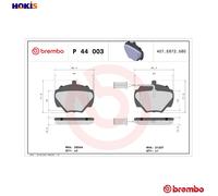 Brembo Rear Brake Pads P44003 with Wear Indicator - Fits Range Rover & Discovery