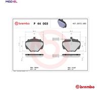 BRAKE PAD SET DISC BRAKE P 44 003 FOR LAND ROVER DISCOVERY RANGE 22/19/12L 4cyl
