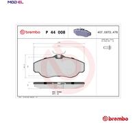 Brembo Brake Pad Set P 44 008 - Front, 4 pads, Wear Indicator