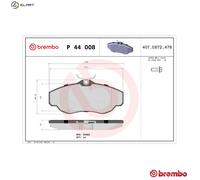 Brembo Brake Pad Set P 44 008 - Front, 4 pads, Wear Indicator