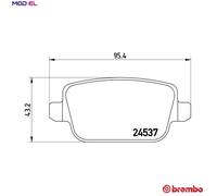 Brake pads P 44 016 BREMBO for LAND ROVER FREELANDER 2