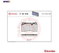 P44018 Front Brake Pad Set 4x Pads Prepared For Wear Indicator Braking By Brembo