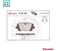Brake pads P 44 021 BREMBO for LAND ROVER RANGE ROVER IV RANGE ROVER SPORT II