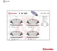 Brake pads P 44 022 BREMBO for LAND ROVER DISCOVERY IV RANGE ROVER SPORT I
