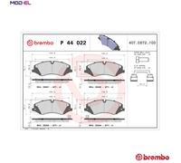 Brake pads P 44 022 BREMBO for LAND ROVER DISCOVERY IV RANGE ROVER SPORT I