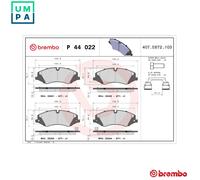 Brake pads P 44 022 BREMBO for LAND ROVER DISCOVERY IV RANGE ROVER SPORT I