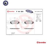 Brake pads P 44 024 BREMBO for LAND ROVER RANGE ROVER Mk III DISCOVERY IV