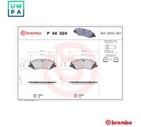 Brembo Front Brake Pad Set fits Land Rover Range Rover Discovery Range Rover