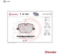 P 44 025 Disc Brake Brake Pad Set Rear Fits Land Rover Range Rover MK3 By Brembo